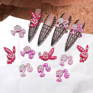 Calcomanías 3D de lujo para decoración de <span class=keywords><strong>uñas</strong></span> de conejo <span class=keywords><strong>rosa</strong></span>, accesorios de plástico de aleación, piezas de Metal para decoración de manicura, suministros de papel para <span class=keywords><strong>uñas</strong></span> - Product Image 3
