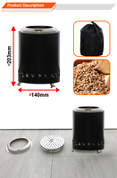 Brasero de table moderne portable sans fumée en acier inoxydable poli pour chauffage extérieur