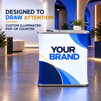 Table pliante portable en aluminium pour stand promotionnel, comptoirs de stand d'exposition, table pour événements publicitaires