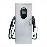 Station de recharge pour véhicules électriques 120 kW DC, chargeur rapide double pistolet, GBT 18487.1-2015, montage au sol, gris argenté