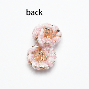 2 miếng 1.8 cm dệt tay hai màu dòng nhỏ nút áo gió ngọt ngào phù hợp với nút áo khoác - Product Image 3