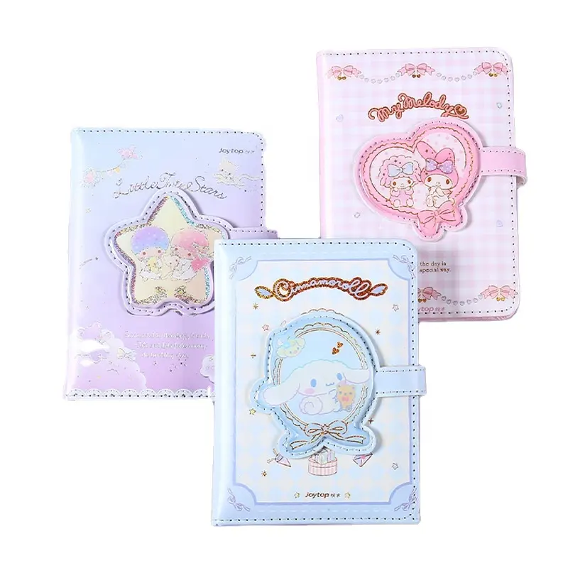 Anime131 Anime vente en gros Kuromi My Melody cinnamonroll carnet à bouton magnétique étudiant cahier PU souple fille carnet de notes