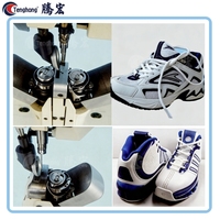 Machine à coudre à point noué simple pour chaussures en cuir, avec pointeuse à bras et alimentation par rouleaux