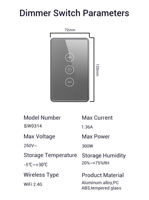 Glomarket interrupteur intelligent numérique lumière Wifi gradateur sans fil verre tactile interrupteur mural panneau Tuya télécommande avec Alexa