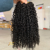 Extensions de cheveux humains bouclés à double brin, style indien, pour tresses au crochet, pour femmes noires