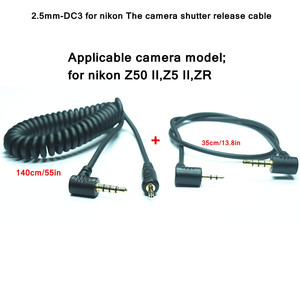สายลั่นชัตเตอร์3.5มม./2.5มม. ใช้ได้กับรีโมต <span class=keywords><strong>Nikon</strong></span> Z5 <span class=keywords><strong>II</strong></span>, <span class=keywords><strong>Z50</strong></span> <span class=keywords><strong>II</strong></span> และ ZR และสายกิมบอล - Product Image 4