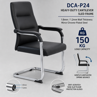 Chaise de conférence ergonomique en cuir avec base cantilever, en cuir pleine fleur brésilien, pour réunions de direction et visiteurs