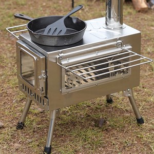 Estufa de Leña Plegable Portátil Yancan, Estufa de Calefacción para Acampar al Aire Libre de Acero Inoxidable, para 3-5 Personas, Funcionamiento Manual - Product Image 4