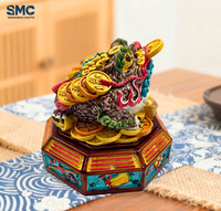 Sculpture artistique 3D personnalisée en résine SMC, crapaud doré, figurine porte-bonheur, statue Feng Shui, décoration de bureau à domicile