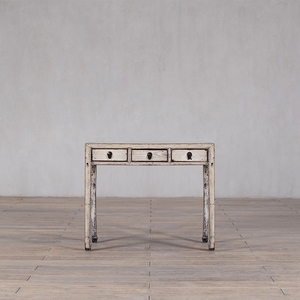<span class=keywords><strong>Bureau</strong></span> en bois laqué <span class=keywords><strong>blanc</strong></span> chinois traditionnel à 3 tiroirs, table <span class=keywords><strong>console</strong></span> multifonctionnelle pour la maison - Product Image 1