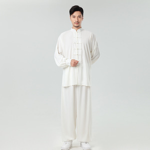 Men's and Women's <strong>Tai</strong> <strong>Chi</strong> Practice <strong>Clothing</strong>, Middle-aged and Elderly Short Sleeved Martial Arts Suit, Cotton and Silk - Product Image 2