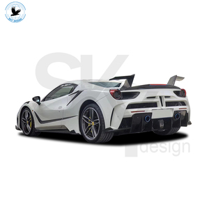 Nuevo Alerón Trasero de Fibra de Carbono Forjado para <span class=keywords><strong>488</strong></span> GTB Spyder con Clips, Diseño Mansori, Reemplazo de Parachoques - Product Image 2