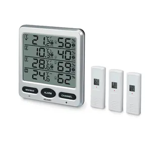 FT0073 Wireless Thermo-Hygrometer with 3 Remote Temperature Humidity Sensors Supporting 8 Channels Home Garden Use