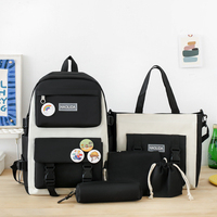 Sac à Dos Étudiant Cinq Pièces Style Coréen Simple et Mignon Grande Capacité Vente en Gros 932