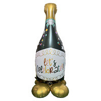 Ballon en aluminium 3D en forme d'ours de dessin animé pour bouteille de vin, idéal pour gâteau d'anniversaire, pour fêtes d'enfants et d'adultes, vente en gros