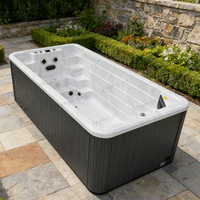 Piscine Spa Rectangulaire Moderne d'Extérieur à Jet Continu avec Cadre en Acier Inoxydable, Mini Piscine pour Bain Relaxant – Prix Usine Abordables
