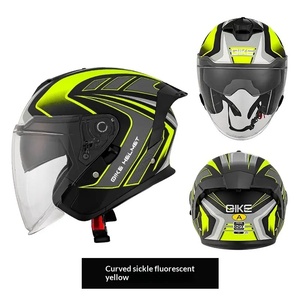 Casque de moto léger à face ouverte, design à double lentille, intérieur respirant pour les trajets quotidiens en moto ou scooter - Product Image 3