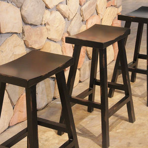 Tabouret de Bar Vintage en aluminium, noir, style ancien - Product Image 2