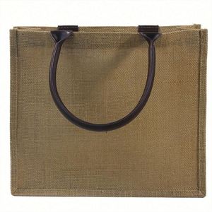 Sac de courses en toile de jute naturelle personnalisé, sacs écologiques réutilisables, sacs en toile de jute avec poche intérieure - Product Image 2