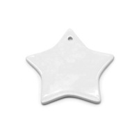 Nouveau pendentif en forme de coeur en céramique de Noël personnalisé ornement blanc pendentif en céramique de sublimation thermique