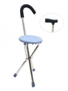 Berkaki Tiga Tongkat Lipat Bangku Tongkat dengan Kursi - Product Image 2