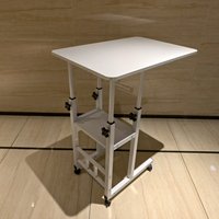 Bureau mobile réglable en hauteur avec roulettes amovibles en panneau MDF, multifonctionnel, pour ordinateur portable, étudiant, à placer au-dessus du lit