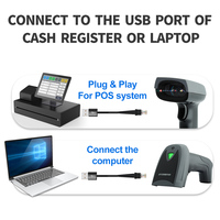 Xincode-Lector portátil de código de barras 1D 2D, escáner de código de barras USB con cable, lector de código Qr, sensor CMOS para inventario de recibos