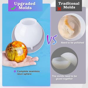 Nhựa <span class=keywords><strong>Epoxy</strong></span> Đúc thủ công khuôn mẫu cho quả cầu pha lê Silicone Nhựa khuôn mẫu cho hoa bảo quản - Product Image 4