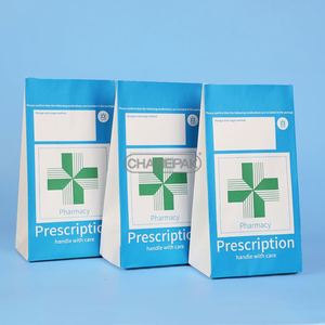 Custom Printed Logo Pharmacy Counter Medical Sickness SOS White Kraft <b>Bread</b> Paper <b>Bags</b> for Medicine Paper <b>Bags</b> Without Handles - Product Image 3