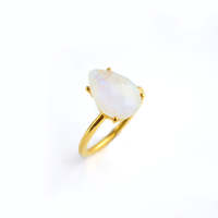 Pierre de lune naturelle Bague en argent sterling 925 Pierre de naissance Anneaux en cristal Pierre naturelle
