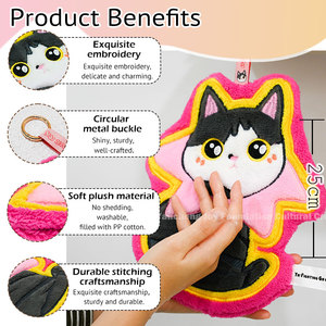 Fabricant en peluche personnalisé Adorable sur mesure chat hypoallergénique non toxique 25cm jouets animaux en peluche essuie-mains pour salle de bain - Product Image 2