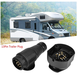 13Pin römork fiş adaptörü römork soket 13 pin konnektör tutucu yuvarlak konnektör ve çekme Hitch için Tow kablo değiştirme - Product Image 6