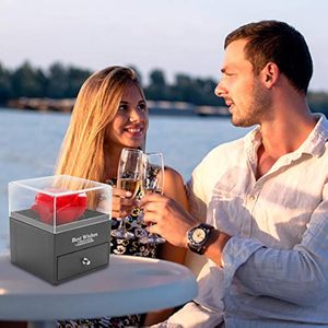 2024 New Acrylic Rose Gift <b>Box</b> Preserved Eternal Rose Necklace Jewelry Display Rack for <b>Valentine</b> Wedding Proposals - Product Image 6