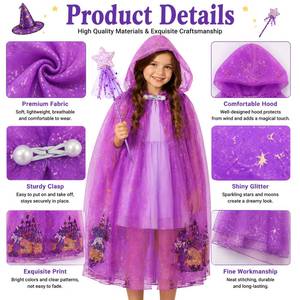 Capa de Halloween para Niños, Disfraz Familiar a Juego, Traje de Bruja para Adultos, Hombres y Mujeres, para Representaciones Escénicas - Product Image 4