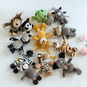Porte-clés en peluche animal mignon 15cm tortue éléphant tigre lion tortue hippopotame bouledogue singe porte-clés pour <span class=keywords><strong>enfants</strong></span> - Product Image 3