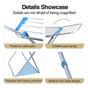 Séchoir à linge pliable à un seul niveau personnalisé, grande taille, support métallique multifonctionnel pour vêtements et serviettes - Product Image 2