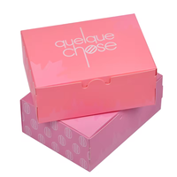 Boîte d'emballage rose créative de qualité alimentaire personnalisée boîte d'emballage cadeau en papier macaron bonbons chocolat avec logo