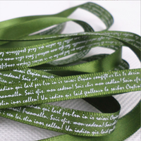 Ruban en satin personnalisé 100% polyester pour gâteaux et cadeaux, bobine de 10 mm x 50 yards, pour la décoration de fleurs, bouquets, emballages, imprimé