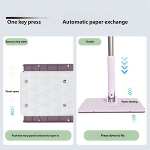 Mopa Plana con Repuesto de Almohadilla de Cambio Automático con un Solo Toque, 25CM, Seca y Húmeda, <span class=keywords><strong>Lavable</strong></span>, con Mango de Acero, para Limpieza de Pisos y Superficies de Madera - Product Image 6