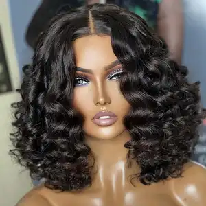 Cuticle Aligned Virgin Indian Natural Hair Raw Unprocessed Lace Frontal Wig Loose Deep Wave For Women Human Hair Lace Front Wigs