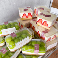 Boîte à dessert en plastique PS transparente, recyclable, de haute qualité, carrée, ovale, épaisseur 0,2-0,5 mm, jetable, pour mousse, tiramisu, gâteau, éléphant