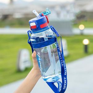 Botella de Agua Deportiva de Plástico Transparente de Gran Capacidad de 1500 ml con Pajita/Boquilla, Botella de Agua Portátil a Prueba de Fugas para Exteriores - Product Image 5