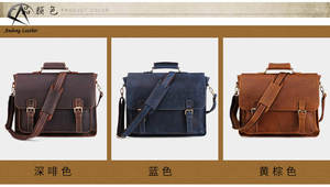 Maletín de Cuero Genuino Andong de 15 Pulgadas para Portátil, Bolso de Mano para Hombre, Viajes de Negocios, Gran Capacidad, Bolso Casual de Hombro - Product Image 2