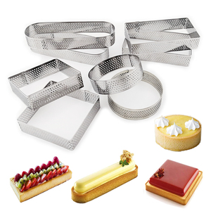 E-PIN di alta qualità in acciaio inox 8 pz rotondo ovale rettangolare quadrato francese crostata anello torta muffa anello Set - Product Image 1