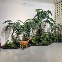 Grande plante artificielle Monstera de 200 cm, arbre tropical réaliste avec pot pour la décoration intérieure des halls d'hôtel et des salles d'exposition
