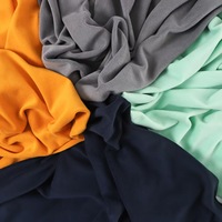 Tissu polaire uni brossé simple face anti-boulochage 240GSM en polyester et élasthanne tricoté, largeur 190cm