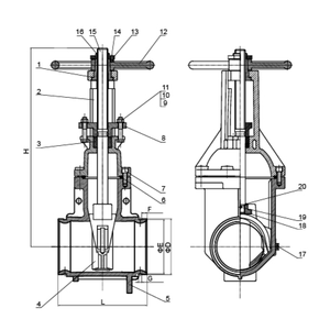 Válvula de Compuerta Genuina de 2-12 Pulgadas con Cuña Resiliente, Válvula de Compuerta OS&Y con Extremo Ranurado, Válvula de Acero Fundido de Hierro Dúctil - Product Image 2