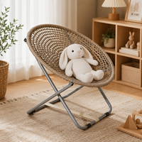 ROPECUBE Chaise pliante en polyester tressé pour intérieur et extérieur, chaise lune portable, chaise de relaxation, utilisation multi-scènes