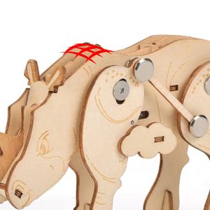 Puzzle 3D en bois DIY pour enfants, modèle animal 6 styles de puzzle artisanal en bois, ensemble de construction, <span class=keywords><strong>jouet</strong></span> éducatif - Product Image 5