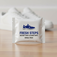 Lingettes nettoyantes pour chaussures à usage unique en gros, emballage individuel en sachet, formule à base d'eau, parfum personnalisable pour le cuir